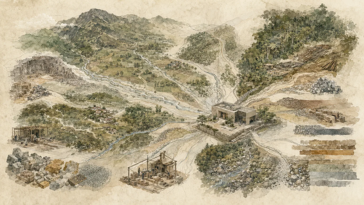 ¿Qué hereda un edificio del territorio que produjo sus materiales?